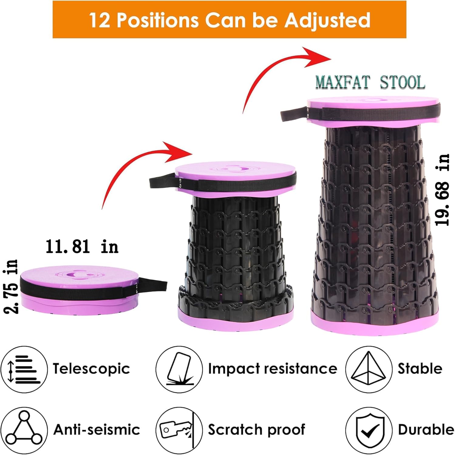 Collapsible Stool showing locking mechanism